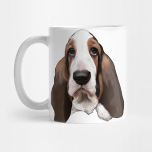 Cute Basset Hound Drawing Mug